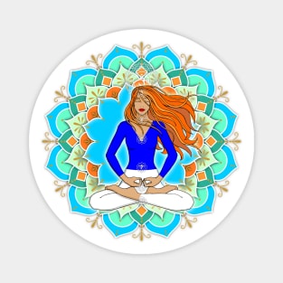 Mandala Listening to the Higher self Woman Magnet